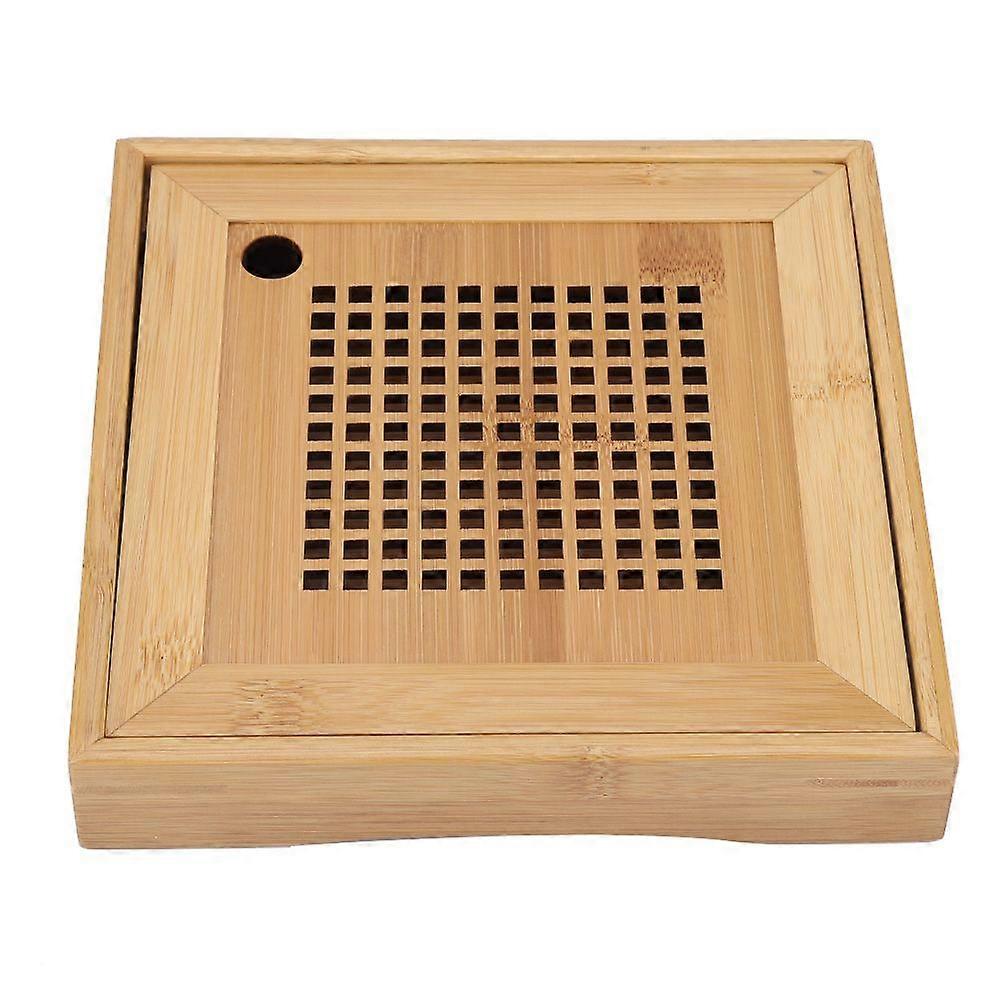 Mini Square Wooden Kongfu Tea Water Storage Serving Tray
