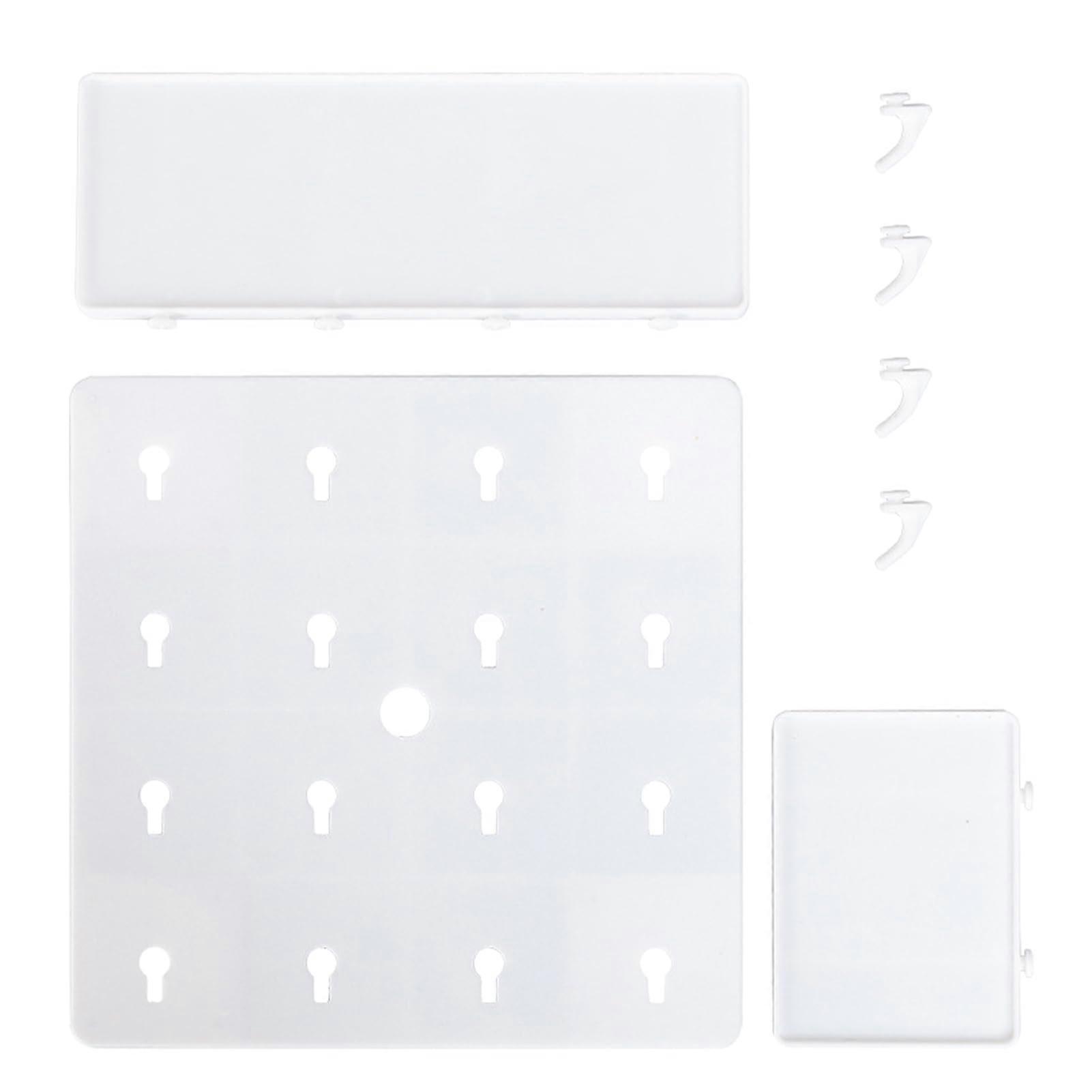 Wall Pegboard Shelves, White Pegboard Wall Organizer, Multifunctional Shelf With Hooks, Pegboard Shelf For Kitchen