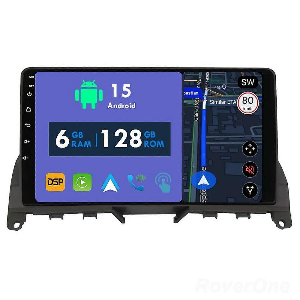 Car Radio 6G+128G CarPlay GPS Navigation Head Unit for Mercedes Benz C Class 3 W204 S204 2006 - 2011 Android Auto Bluetooth Stereo Touch Screen