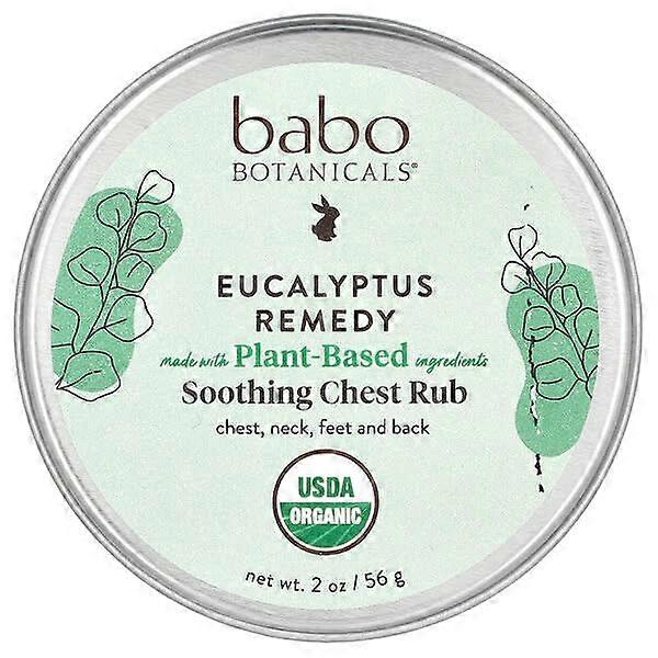 Babo Botanicals, Eucalyptus Remedy, Smoothing Chest Rub, 2 oz (56 g)