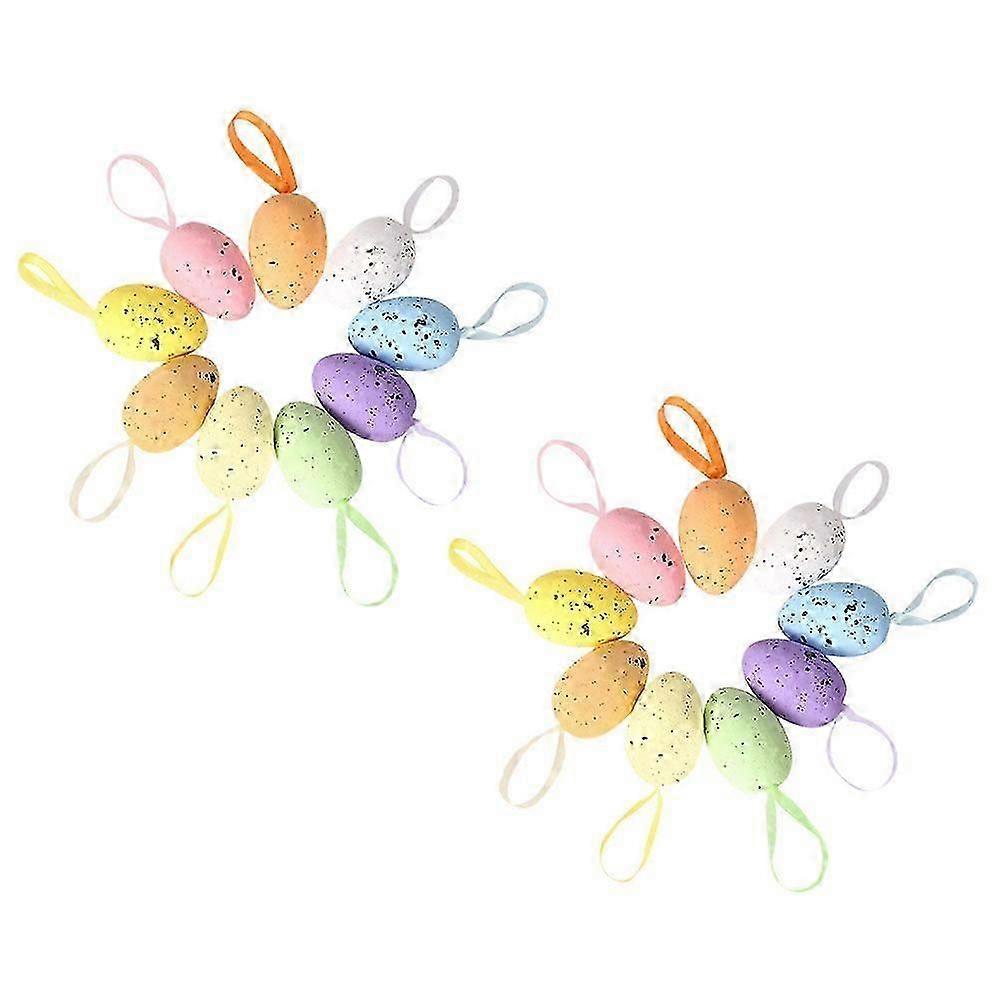 18pcs Hanging Easter Decors Wear-resistant Easter Ornaments Decorative Egg Ornaments