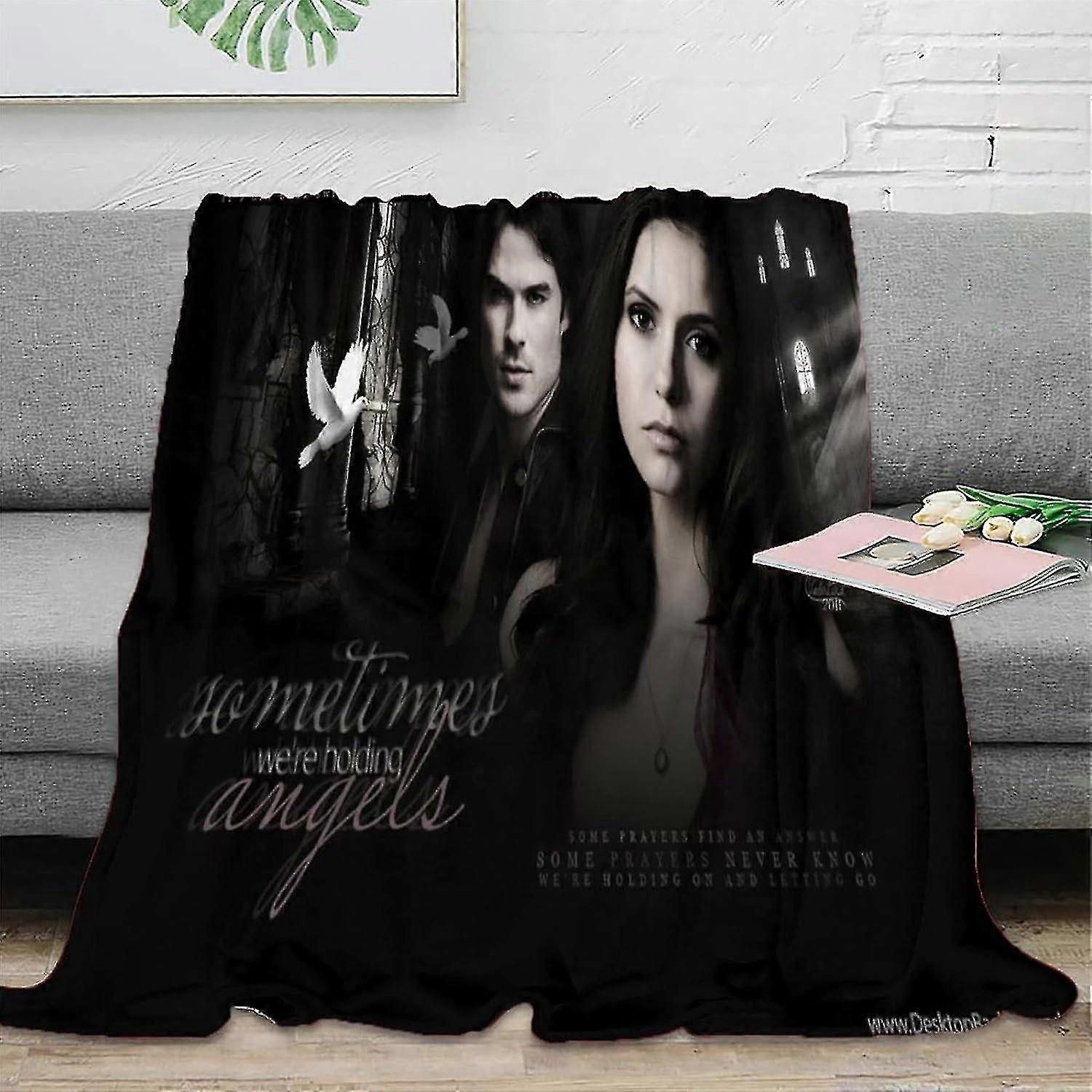 Blanket The Vampire Diaries Flannel Blanket Soft Warm 3d Digital Printing Throw Blankets,plush Blankets For Children Adults, Blanket For Bed Couch And