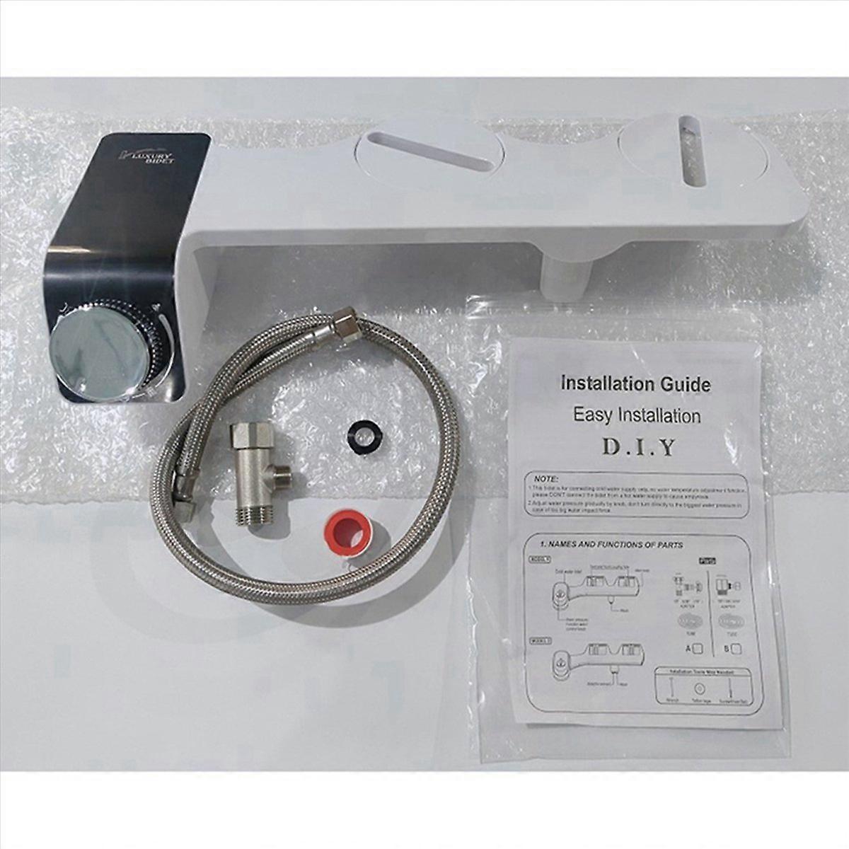 Bidet Ultra-Slim Toilet Double Nozzle Spiral Adjustable with Hose, C