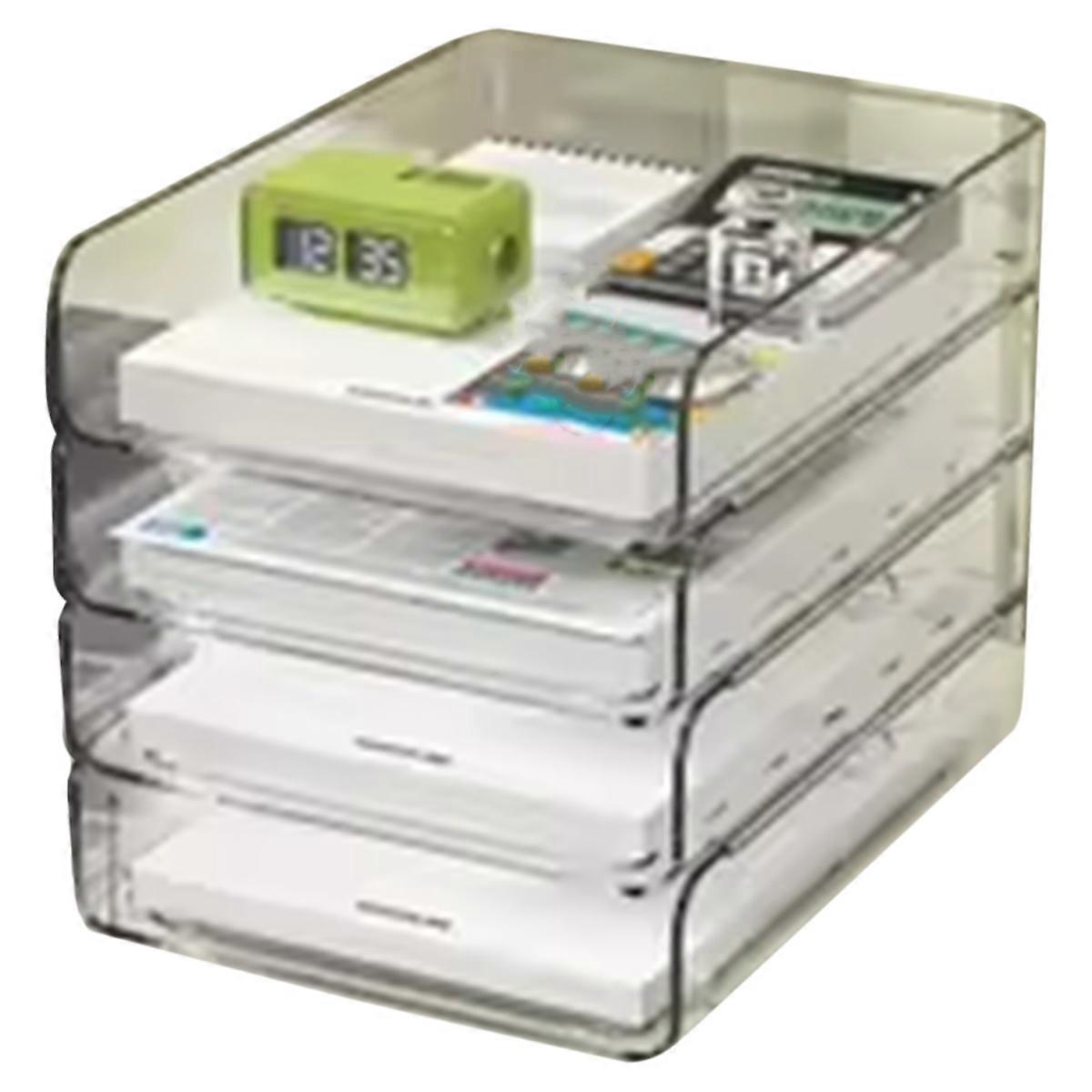 Paper Organizer Letter Tray, 4 Tier Acrylic Stackable Desk File Organizer,Clear File Organizer for Desk,Office Organizer