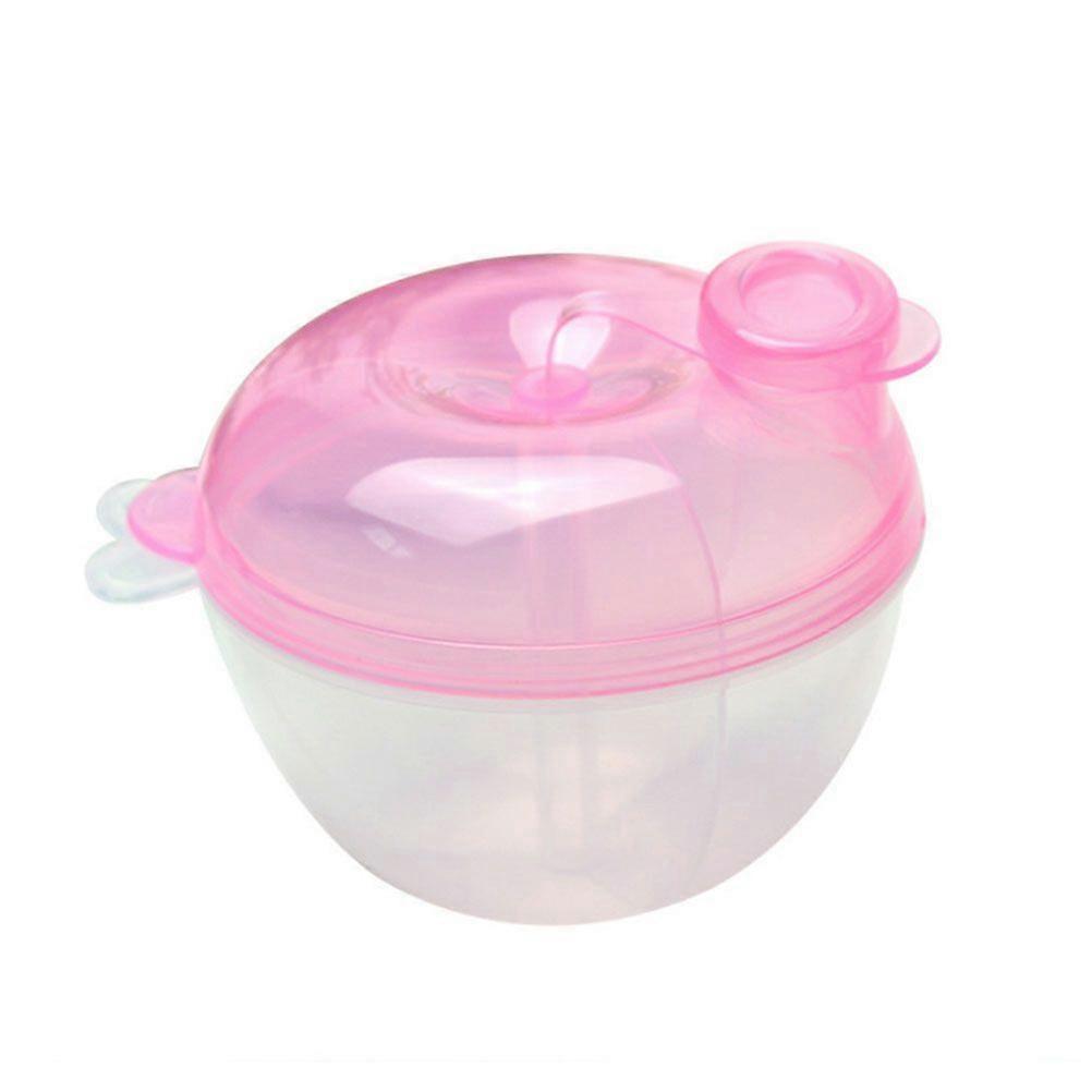 Φορητό κιβώτιο τροφοδοσίας δοχείων τροφίμων διανομής διανομής σκόνης γάλακτος για το μικρό παιδί Τρία κιβώτια αποθήκευσης παιδικών τροφών πλέγματος (ροζ)