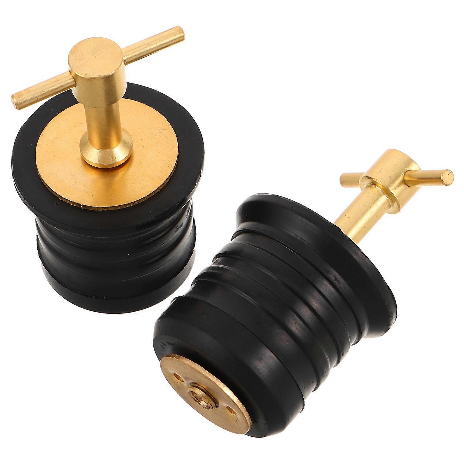 2pcs T Handle Boat Drain Plug - Marine Compression Leak-Proof Bung Drain Stopper - Universal Scupper Plug For Yacht - Kayak Water Outlet Fitting