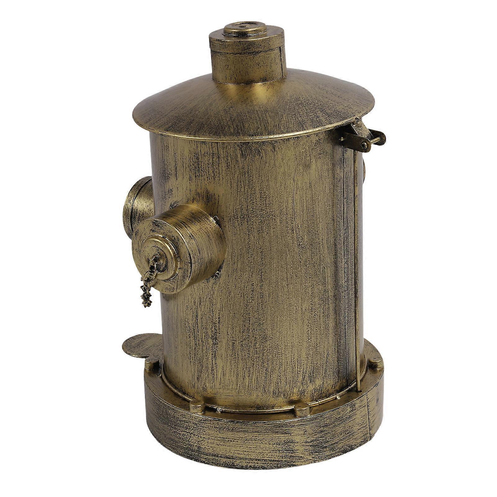 Fire Hydrant Trash Can with Inner Bucket European Iron Retro Practical Large Capacity Wrought Iron Pedal Trash Can for Floor Desktop Gold 