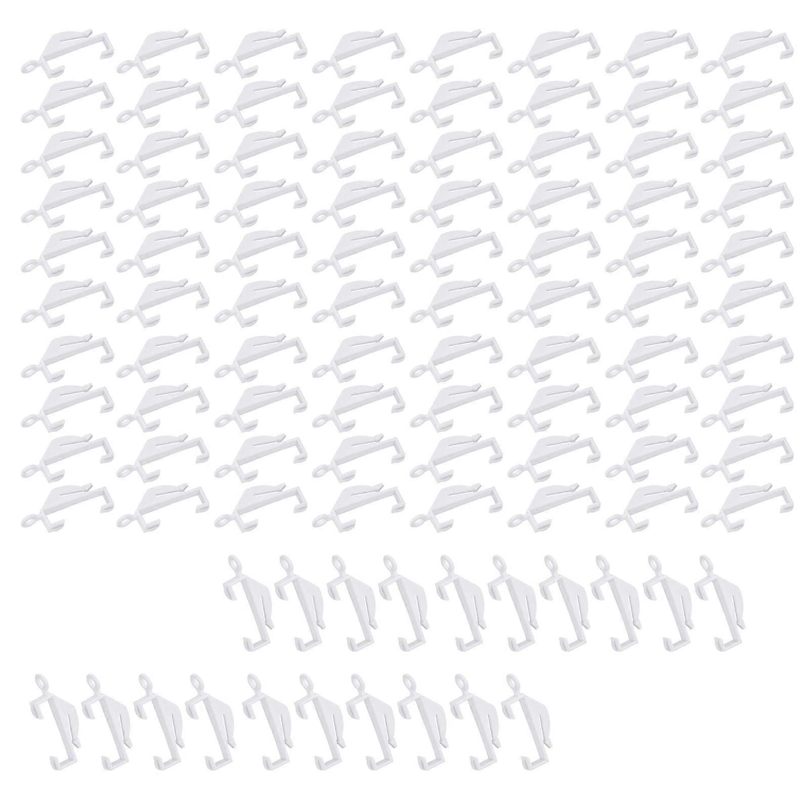 Set of 100 Curtain Track Rollers Easy Glides Hooks for Seamlessly Window Dressings Curtain Side Rails Pulleys Gliders Multicolor