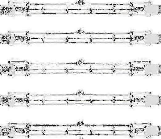 Conjunto de 5 lâmpadas halógenas lineares R7s de 500 W com conector J118, para segurança, com 118 mm de comprimento (SZRH).