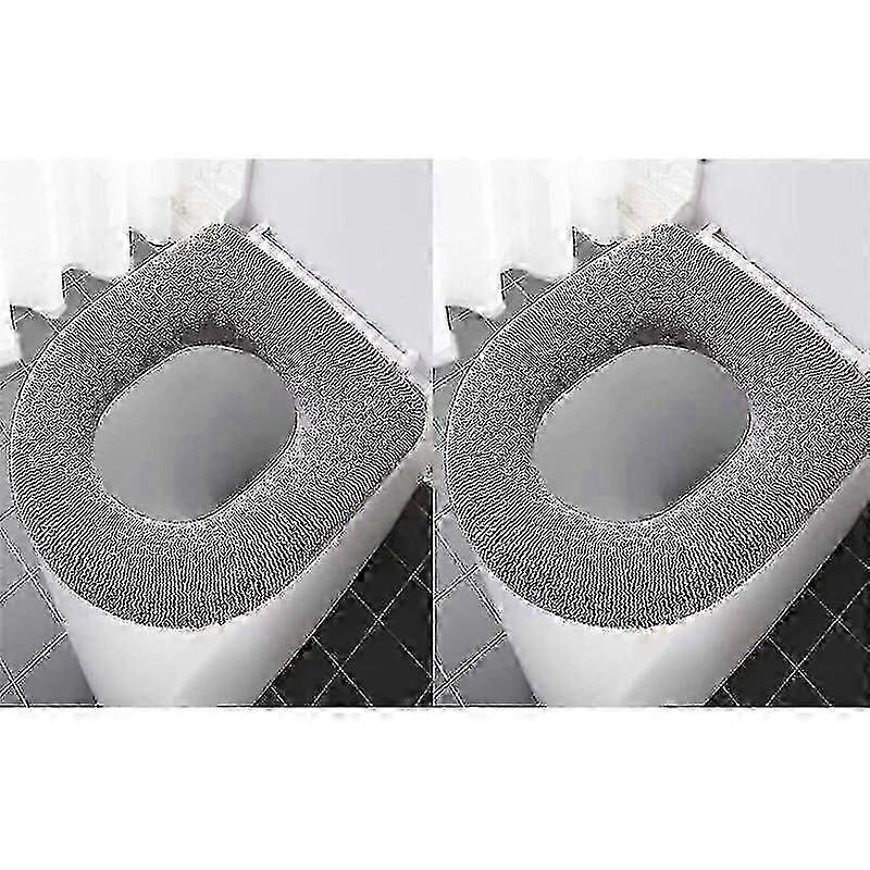 Toalettsitsskydd Toalettsitsskydd 2 stycken Toalettsitsvärmare Universal tvättbart toalettsitsskydd Toalettsitsöverdrag Toalettsitsskydd för badrum