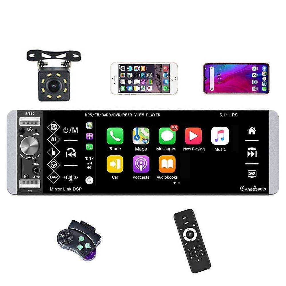 Car MP5 Carplay Player, Style: Standard+8 Light Camera Standard+8 Light Camera