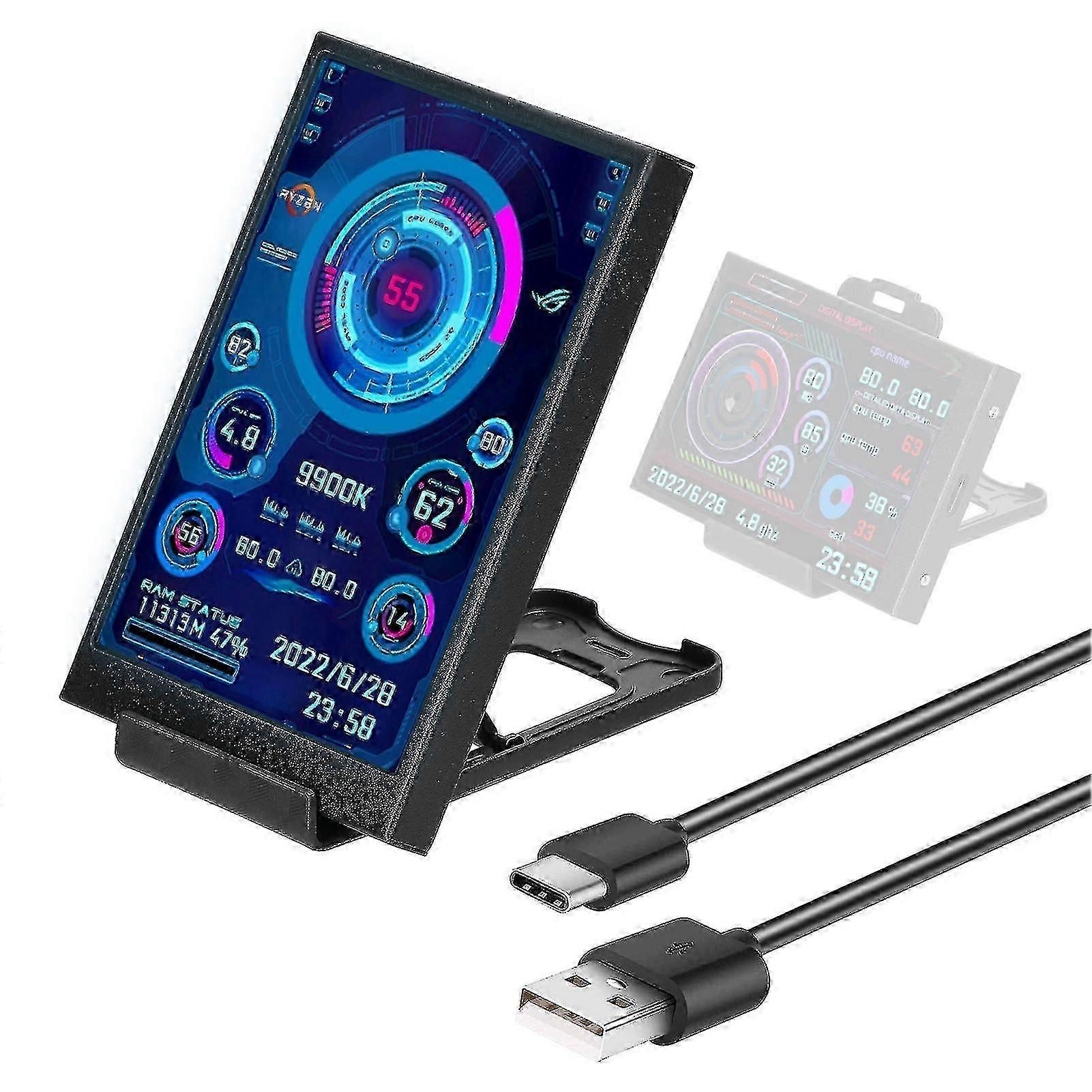 3.5 Inch Ips Display Screen Usb Secondary Screen Computers Cpu Gpu Ram Hdd Monitor Time Date Display Horizontal Vertical Screen Switch Cs