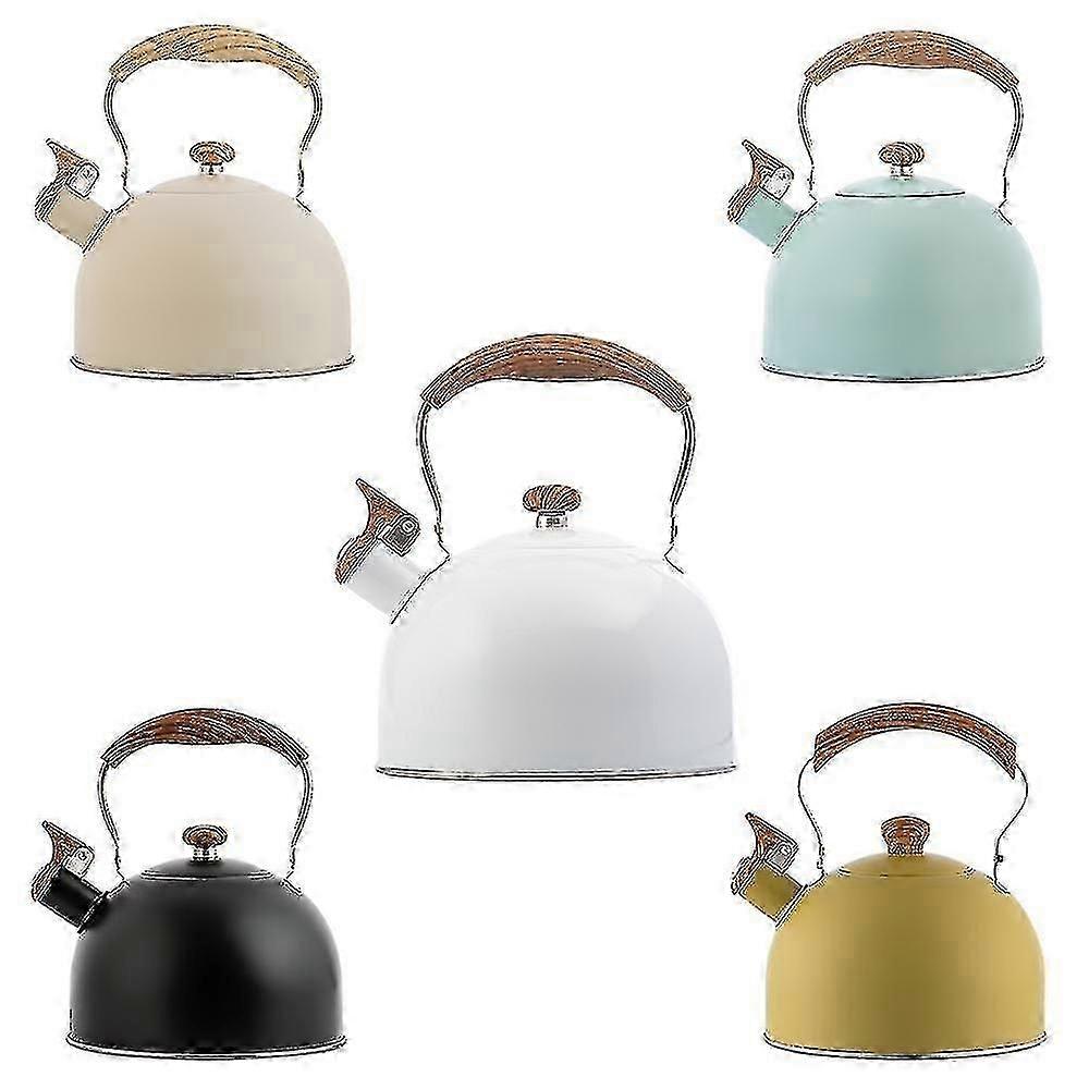 2.5lステンレス鋼の口笛を吹くティーケトルの食品等級のティーポットは、お茶を沸騰させる水多用ガスストーブ電磁調理器2022