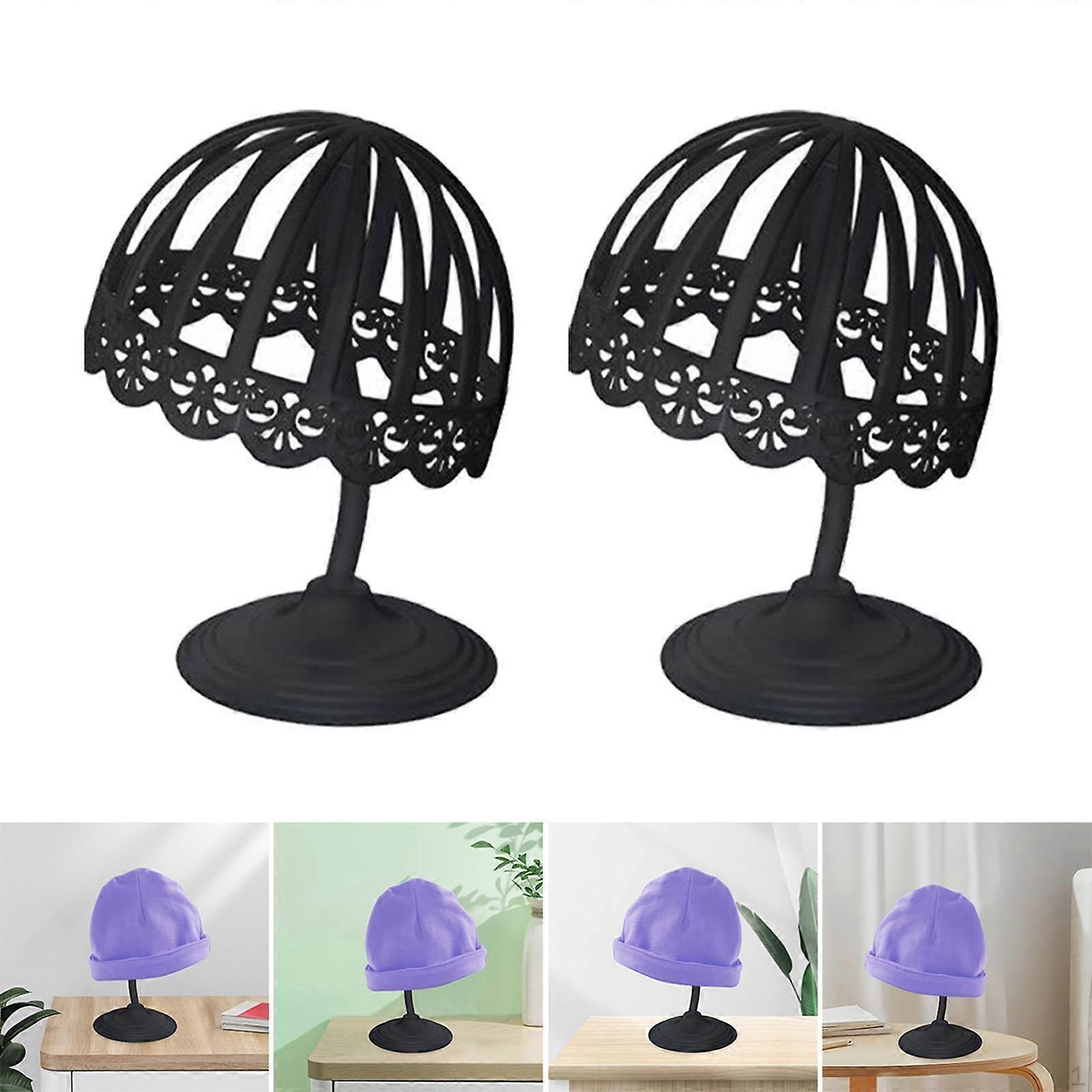 2Pcs Hat Display Stand Holder Easy to Install Black 40cm 45cm