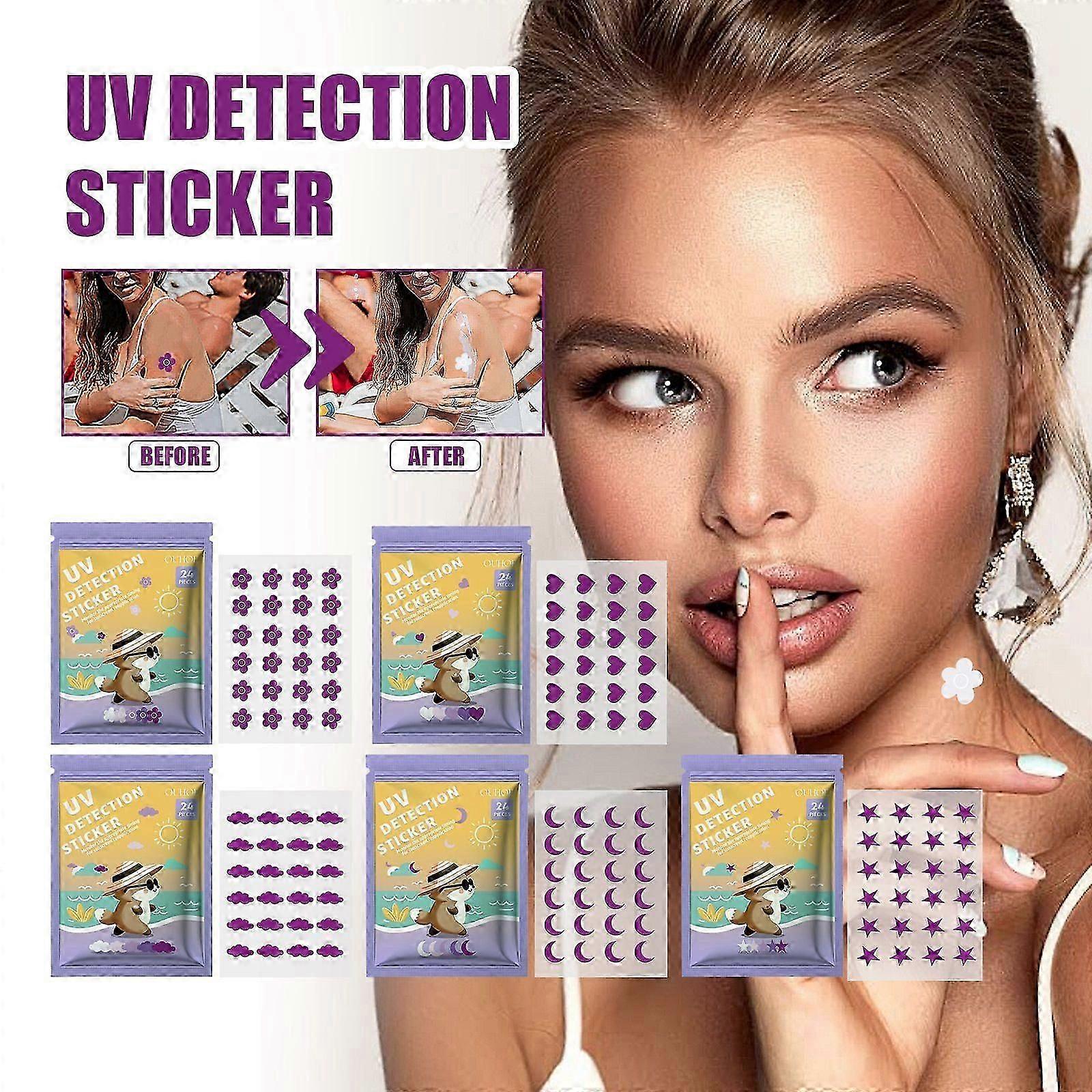Ouhoe Uv Detection Patch For Facial And Body Skin Protection, Outdoor Uv Resistance Photosensitive Color-Changing Patch