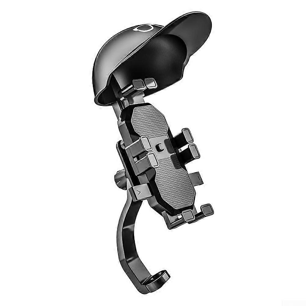 Motorcycle Phone Mount with AntiTheft Lock, CNC Alloy Bracket for Motorbikes and EBikes, Black ABS