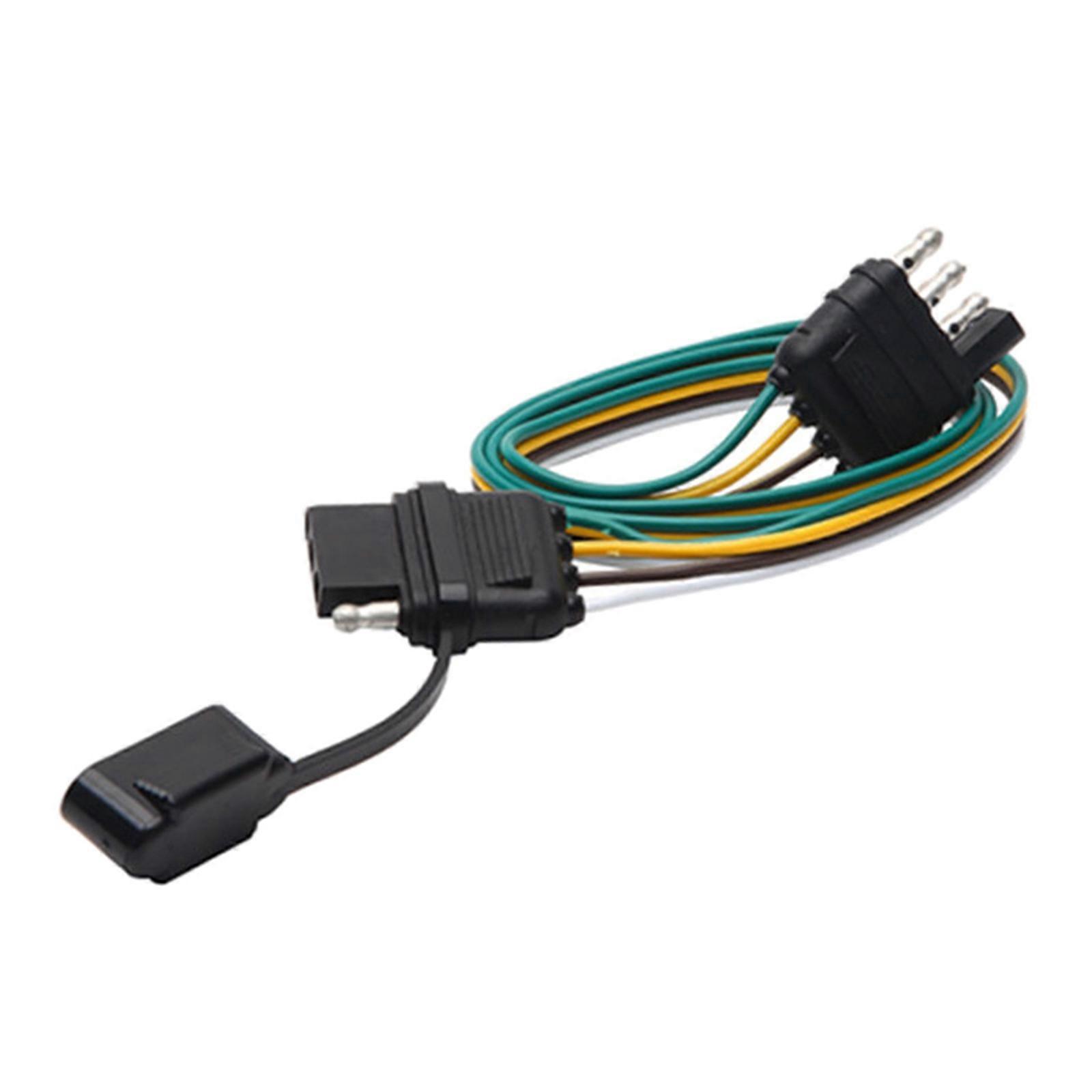 Multiple Vehicle 4 Pin Trailer Plugs System Vibration Proof ABS Construction Fast Installation Adapter for RVs Trucks Multicolor