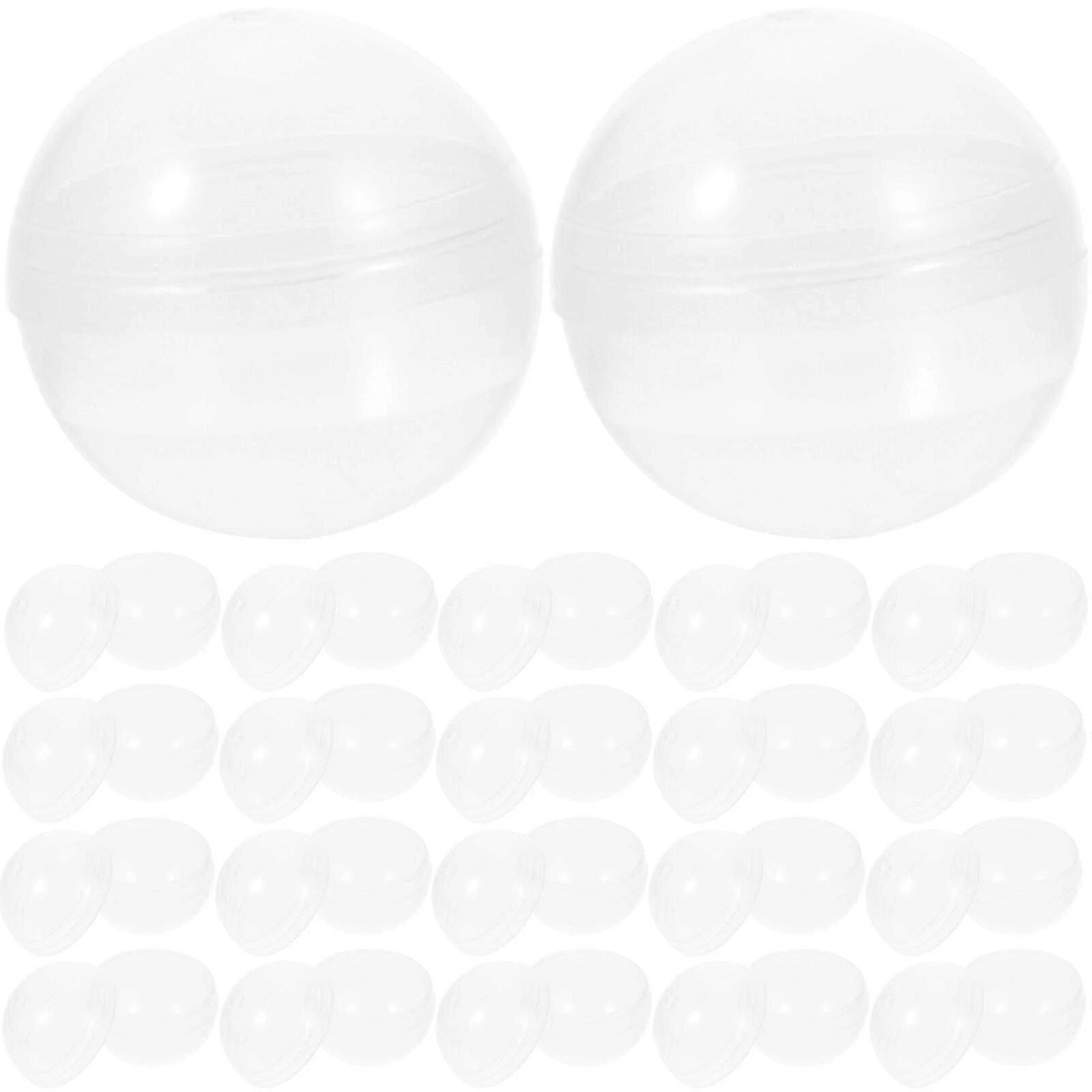 50pcs Plastic Transparent Balls Multi-purpose Twisted Round Balls Clear Fillable Grab Balls