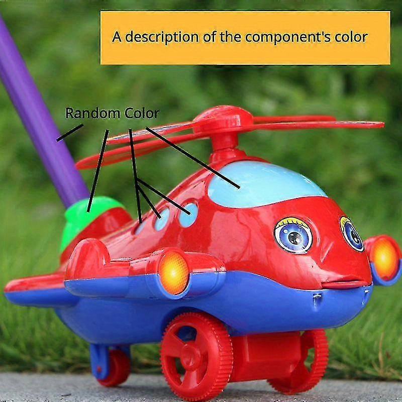 Children Learn To Walk Push Plane Toys Push Dog Single Pole Bell Stall Kindergarten Activitiesthe Gear In Body Color Is Random 26s