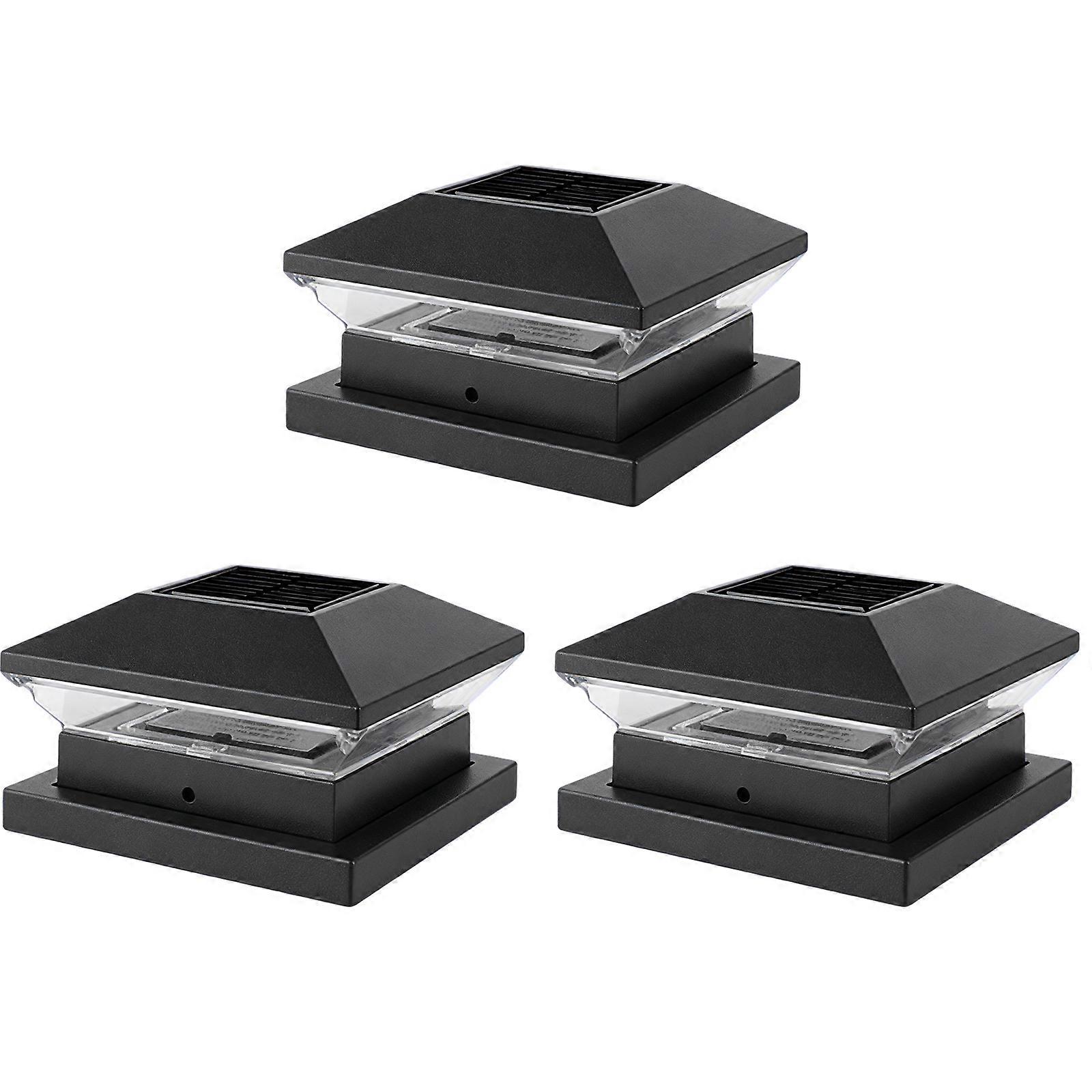 Solar Garden Post Cap Lights Solar Column Lights 4/5inch Pillar Automatic Sensor ABS Texture Easy Installation for Yard  Transparent Model