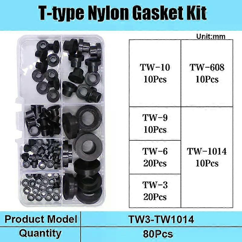 T-Type Washer Nylon Transistor Gasket The Step T-Type Plastic Washer Black White Insulation Spacer Screw Thread Protector Kit