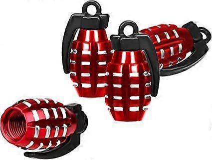 Dww-Lot de 4 cache-tige de valve (rouge, taille 14 x 29 mm), cache-tige de valve en alliage d'aluminium, cache-pneu tanche pour automobiles, VUS, cami