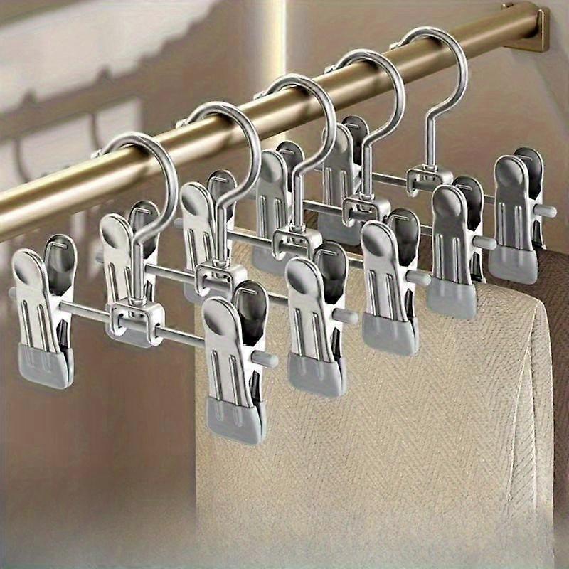 Space-Saving Non-Slip Design, Durable Plastic Coating, Adjustable Clip Distance, Convenient for Hanging and Wardrobe Storage