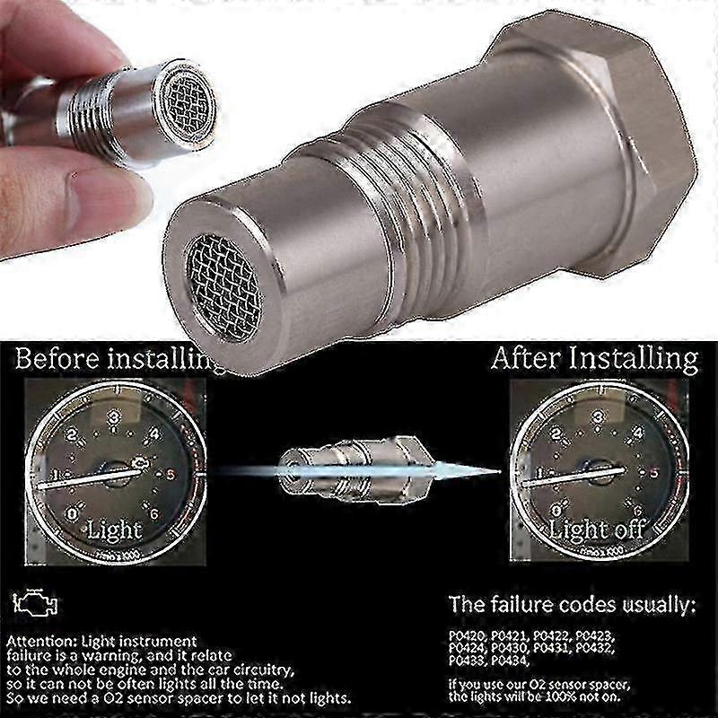 O2 sensor eliminator for vehicle CIR fix - M18x1.5 thread adapter prevents check engine light