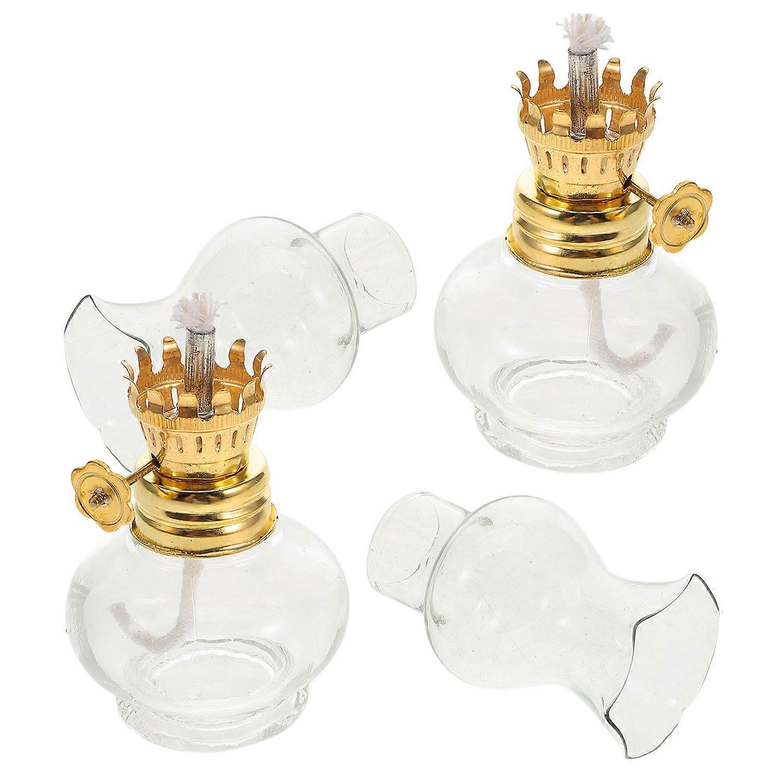 Kerosene Lamp Decorative Glass Oil Lamp for Home Use 2Pcs Pair