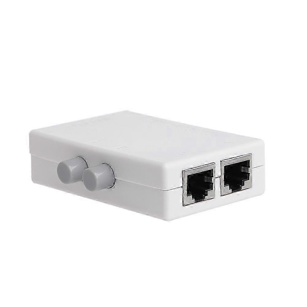 2 Ports 1x2 or 2x1 RJ45 Network Ethernet Port Switcher Modem Manual Sharing Switch Splitter Selector Box Easy to Use