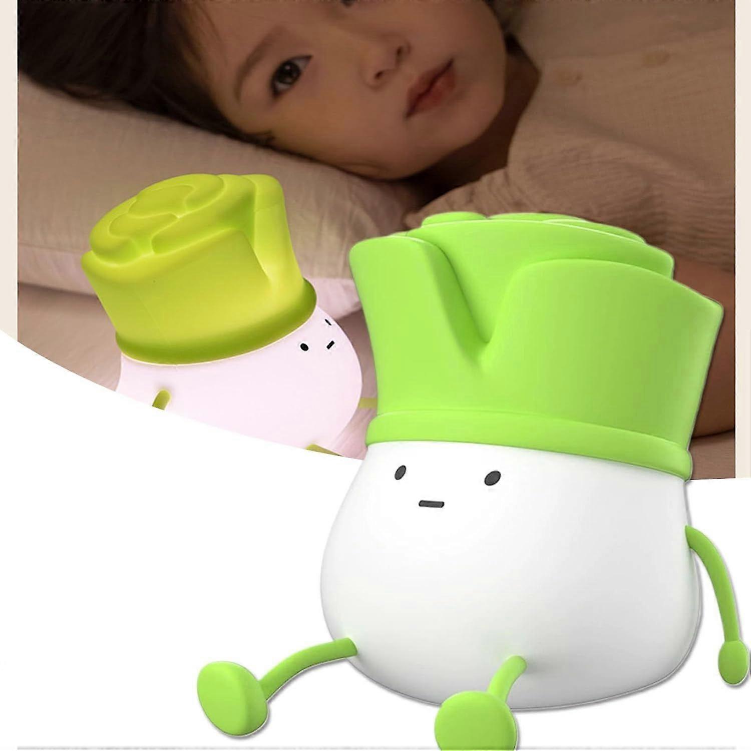 Cute Chive Night LightRechargeable Chive Touch Light with Three BrightnessSilicone Soft with Timer