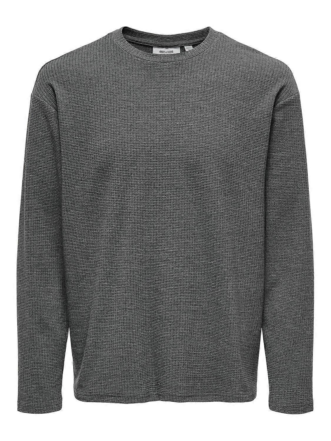 ONLY&SONS Herren Langarmshirt Rundhals Regular Fit bequem atmungsaktiv basic 