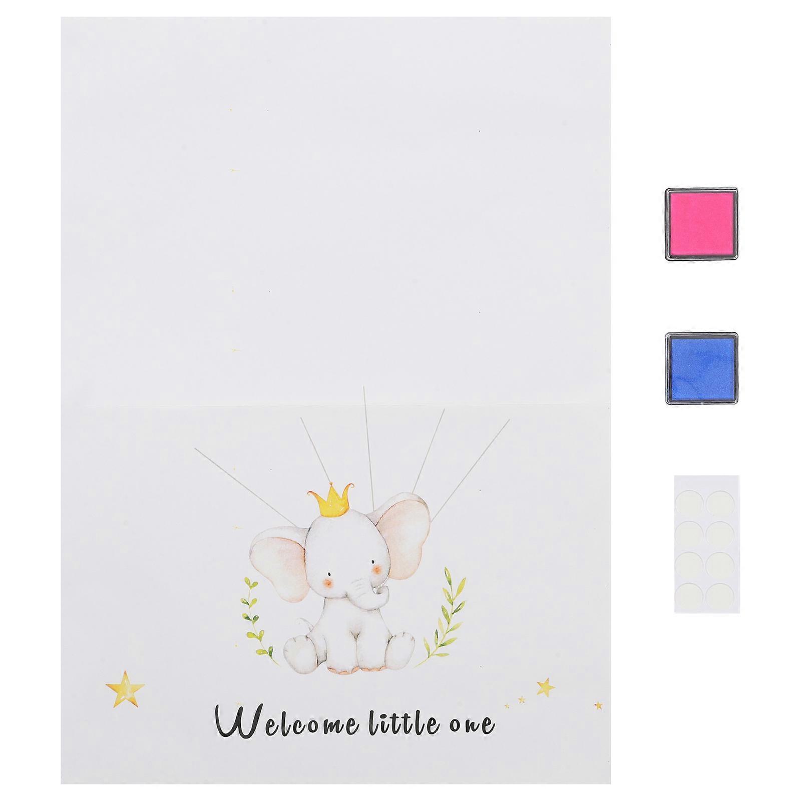 Fingerprint Tree Sign Guest Book Gender Reveal Party Keepsake Recording Wishes and Messages Assorted Color 1Set