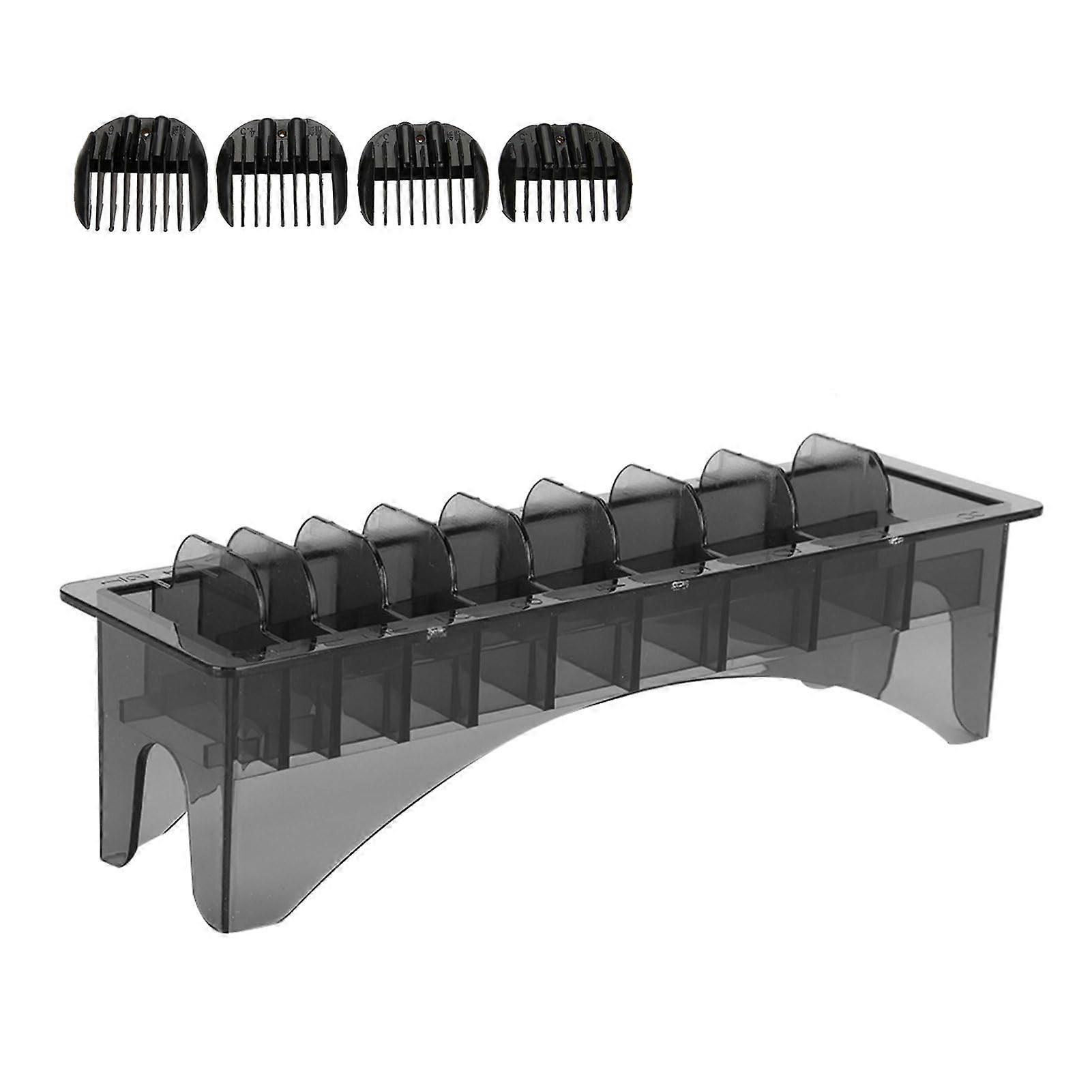 Hair Clipper Guard Set with 10 Slot Organizer Case for Barbershop Salon Secure Comb Storage