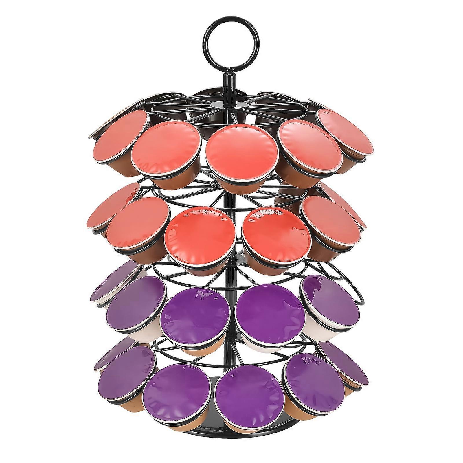 Coffee Pod Holder 40 Capacity Organizer for K Cup with 360° Rotating FourTier Metal Storage Rack