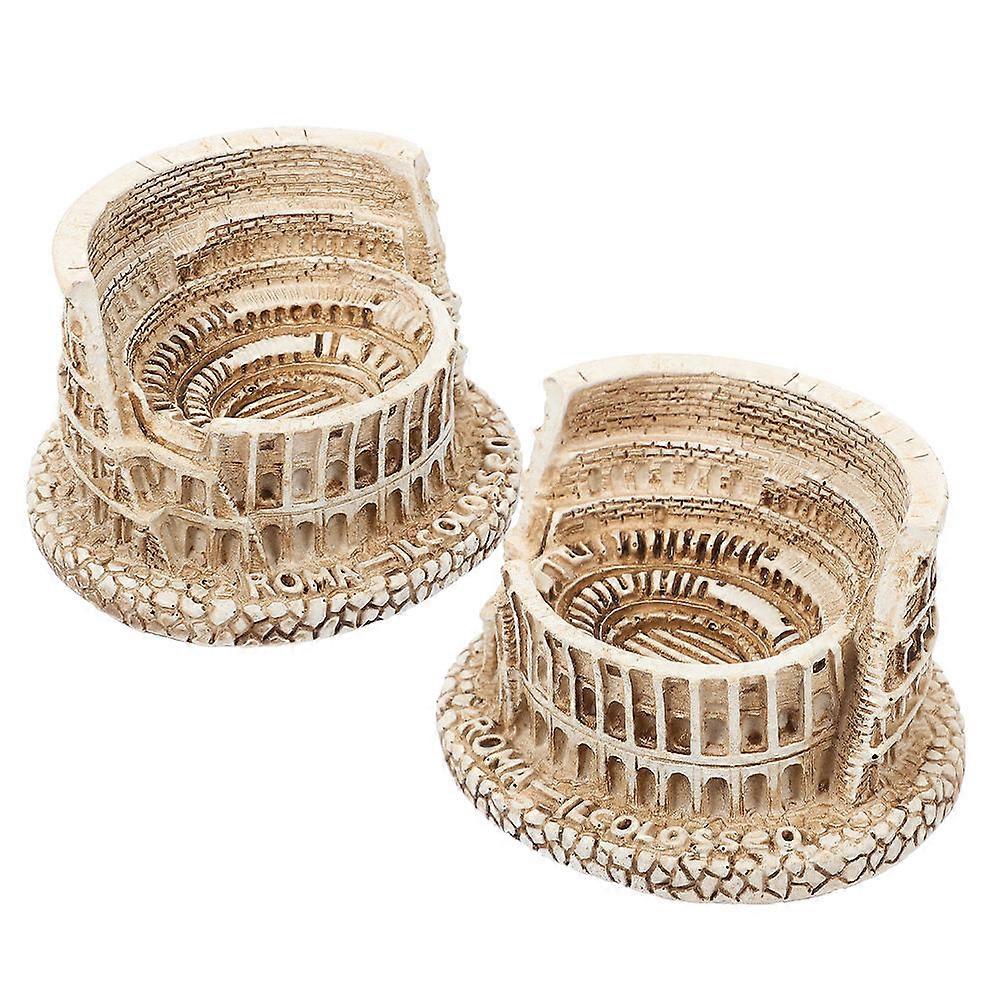 Ancient Roman Statue Resin Decor for Fish Tank 2Pcs Set