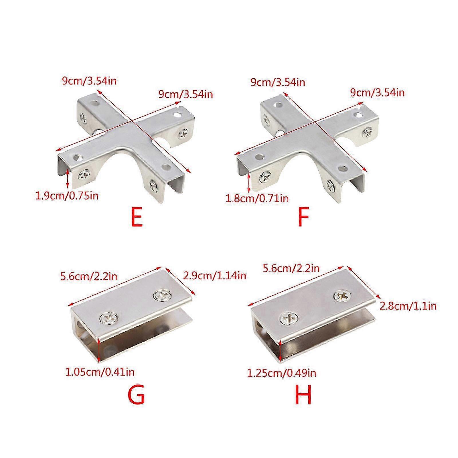 Glass Fixture Supports Glass Securing Clamps set Glass Shelving Hardware Pack of 16 for Display & Aquariums Setups