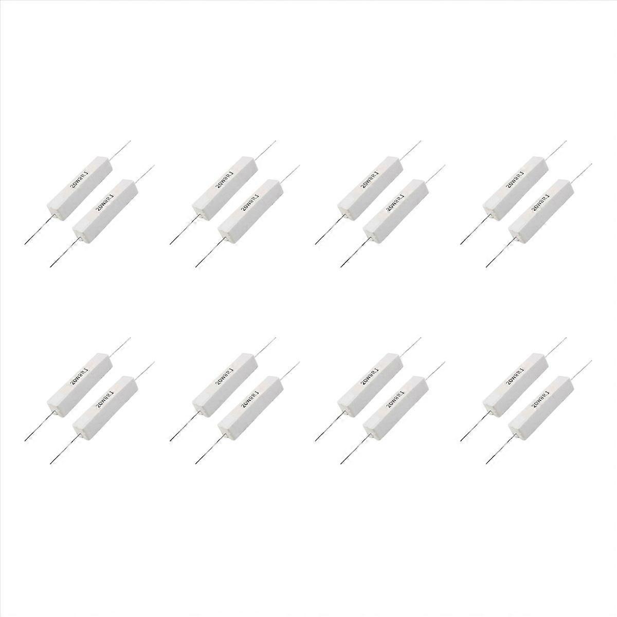 2 Pcs Wire Wound Ceramic Cement Resistor 8 Ohm 20W 5%
