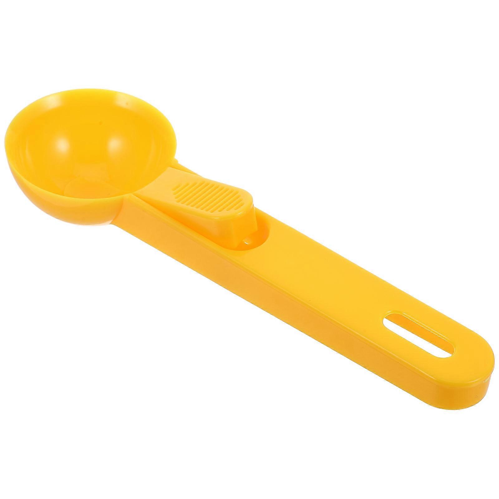 Yellow Reusable Ice Cream Scoop with Spring Loaded Design for Home Use Made of PP Material 3.5 Inches