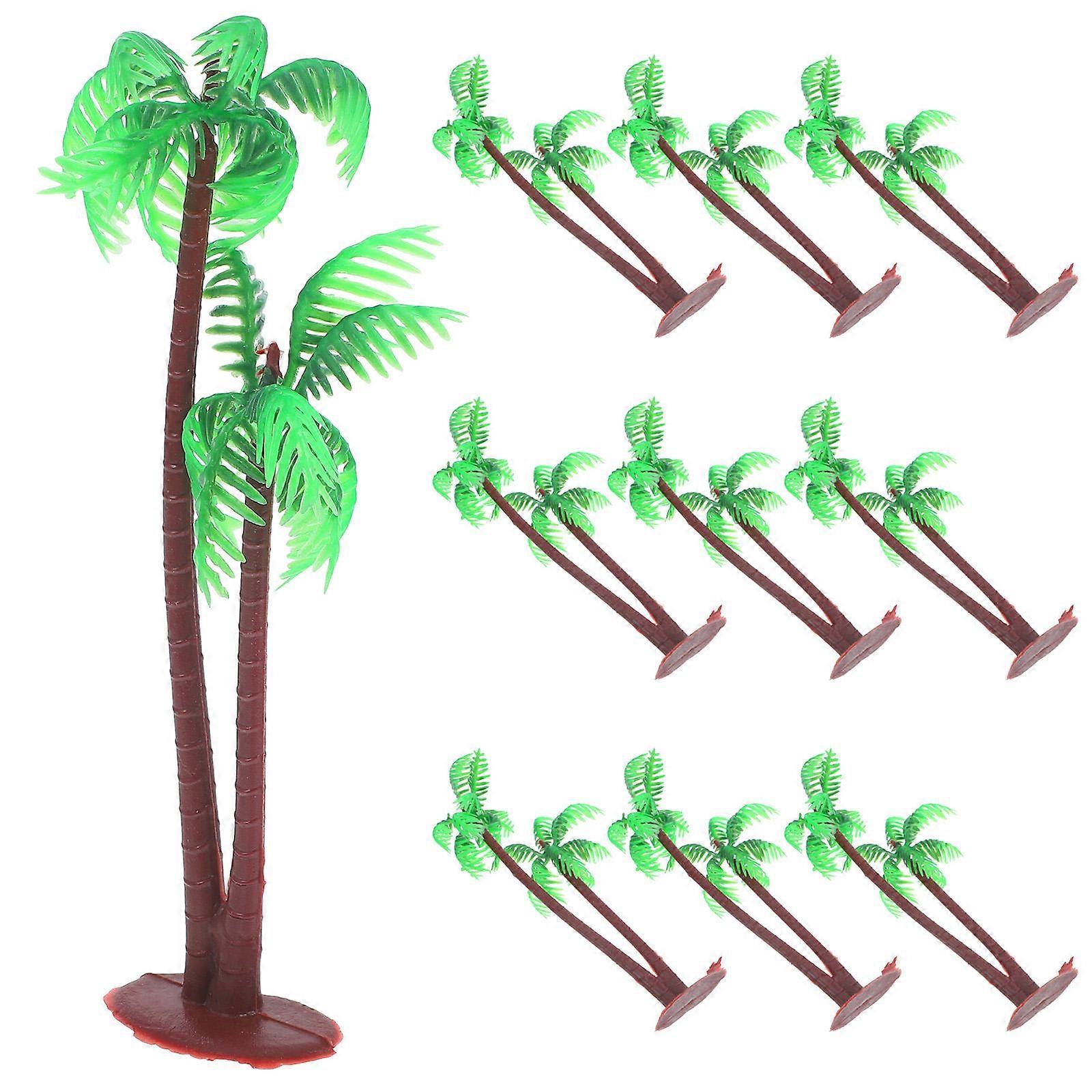 Miniature Tree Decor Micro Landscape Coconuts Tree for Scene 10Pcs