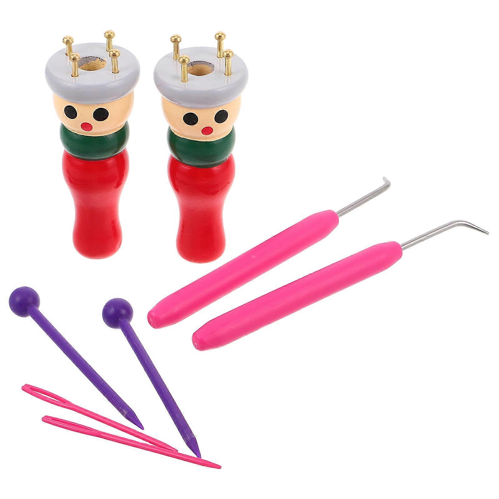 Assorted Color Wooden Knitting Tool for DIY Yarn Crafting 1Set Spinner