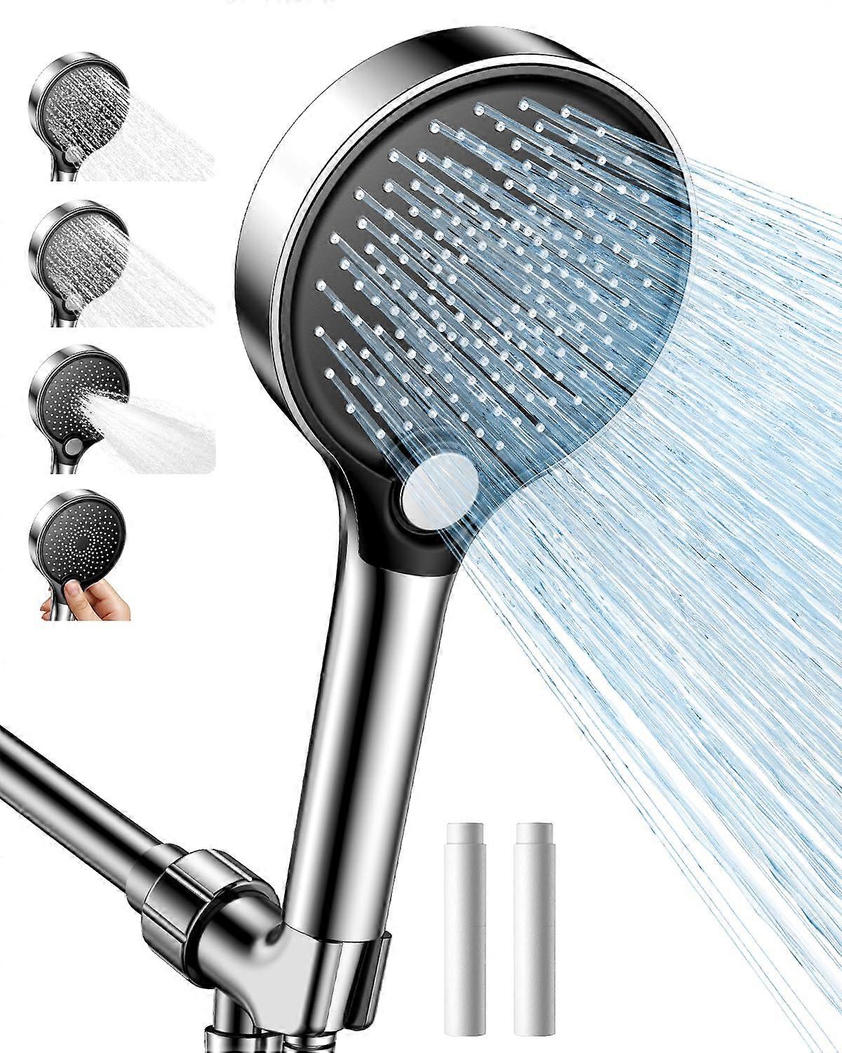 Filtered Shower Head for Hard Water  Pressure Handheld with Hose Triple Filtration 3 Modes