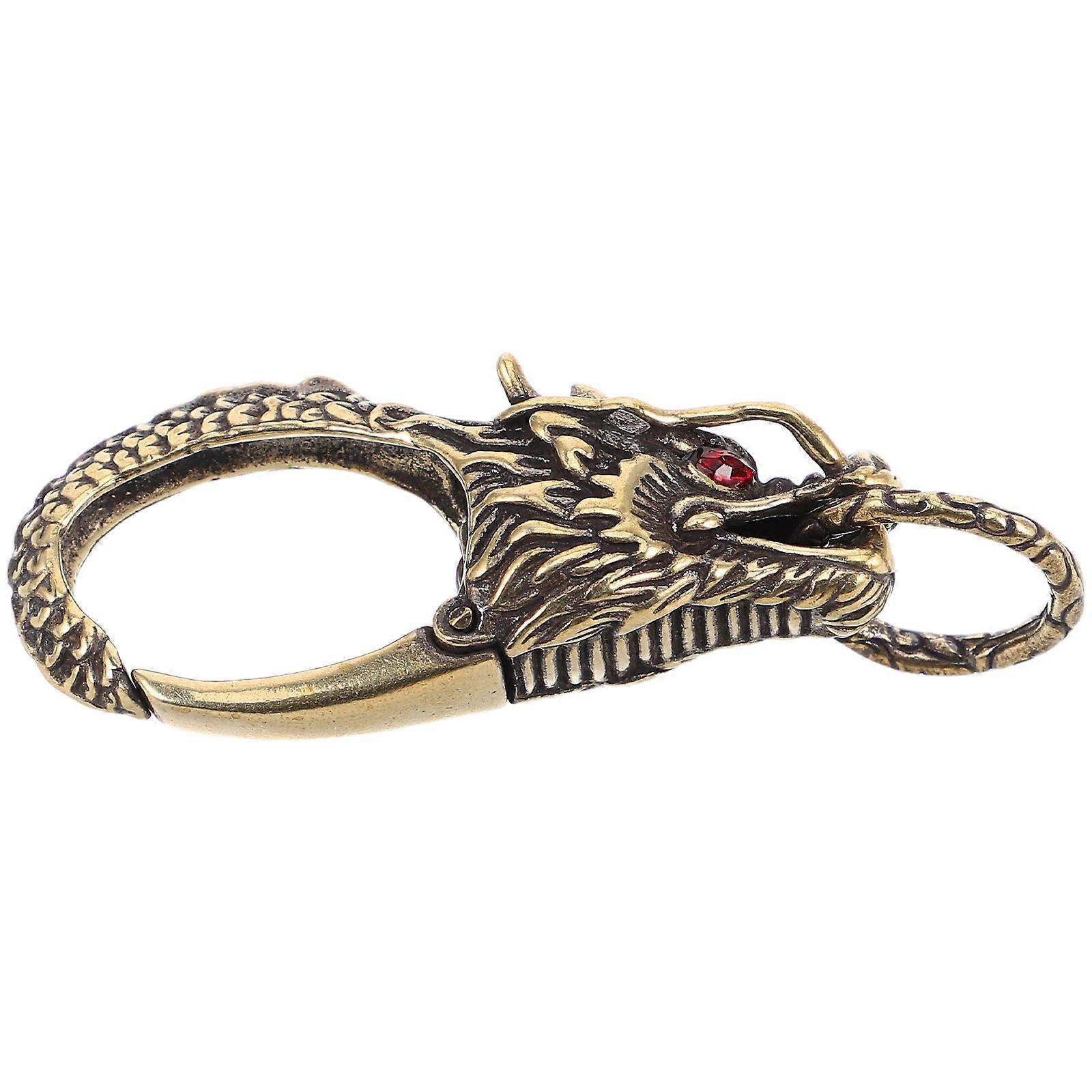 Retro Dragon Keychain with Creative Clasp Metal Hanging Buckle