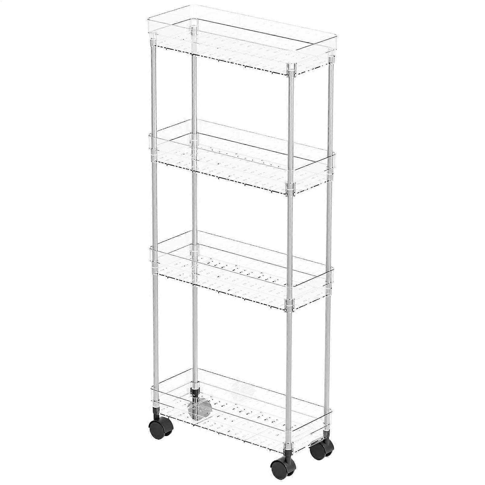 Rolling Storage Cart with Wheels, MultiLayer Design, 360° Swivel, Adjustable for Kitchen Bathroom Laundry