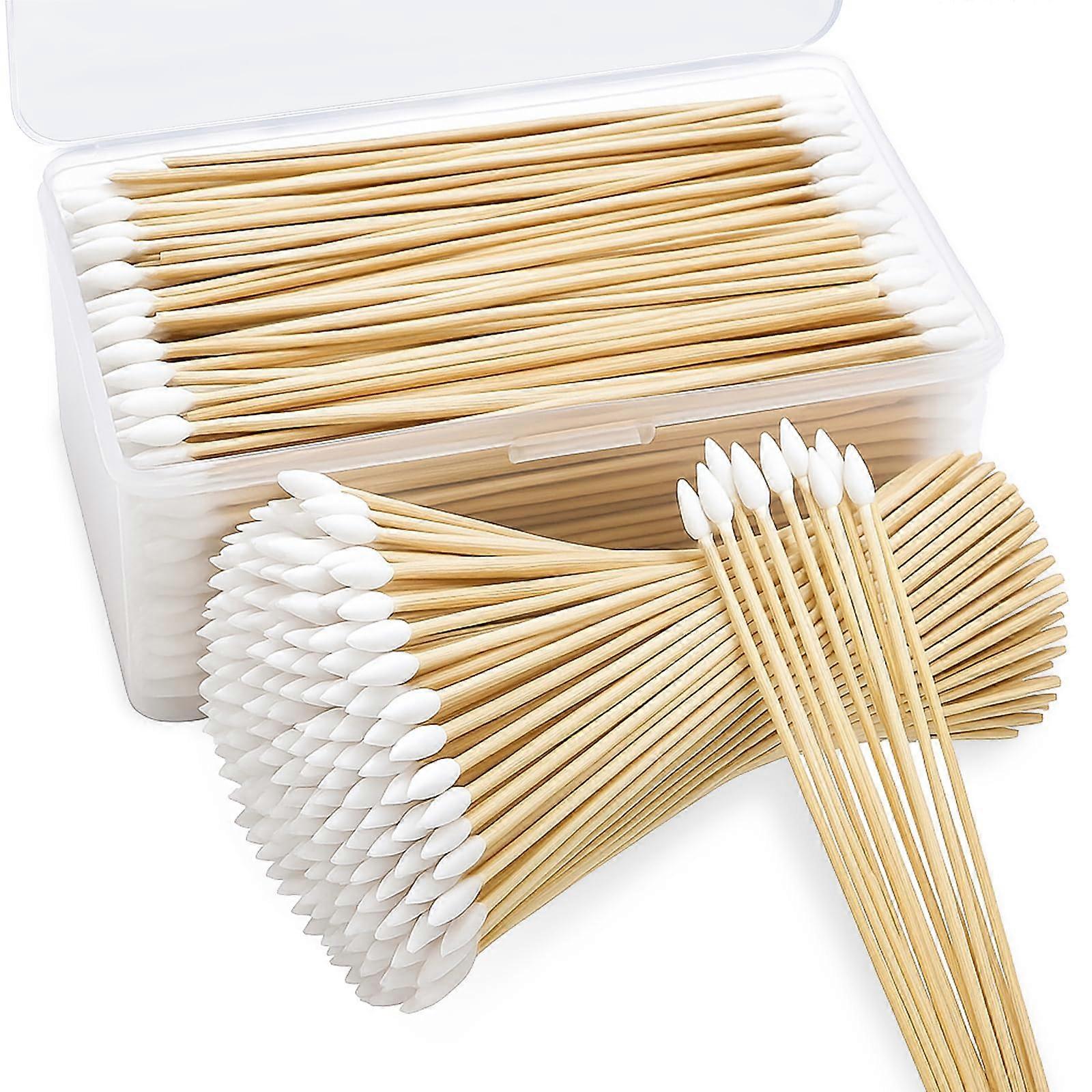 500pcs Gun Cleaning Swabs with Precision Tip, 6 Inch Lint  Bamboo Handle Cotton Swabs for Guns, Makeup and Electronics