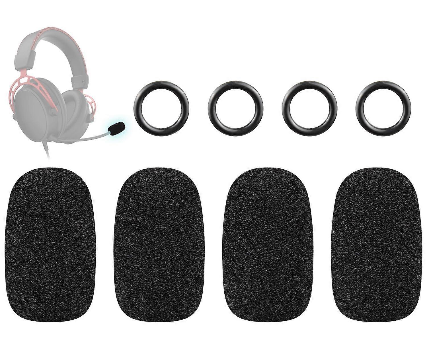 Microphone Cover Foam Pop Filter for Clear Voice and Noise Reduction, 4 Pack Black for HyperX Cloud