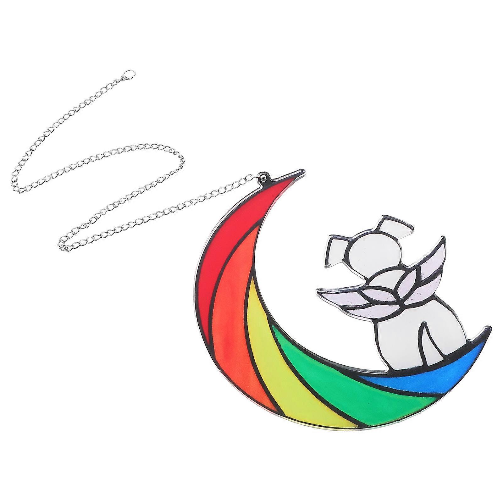 Pet Memorial Hanging Decor Acrylic Moon Window Hanging for Wall Display