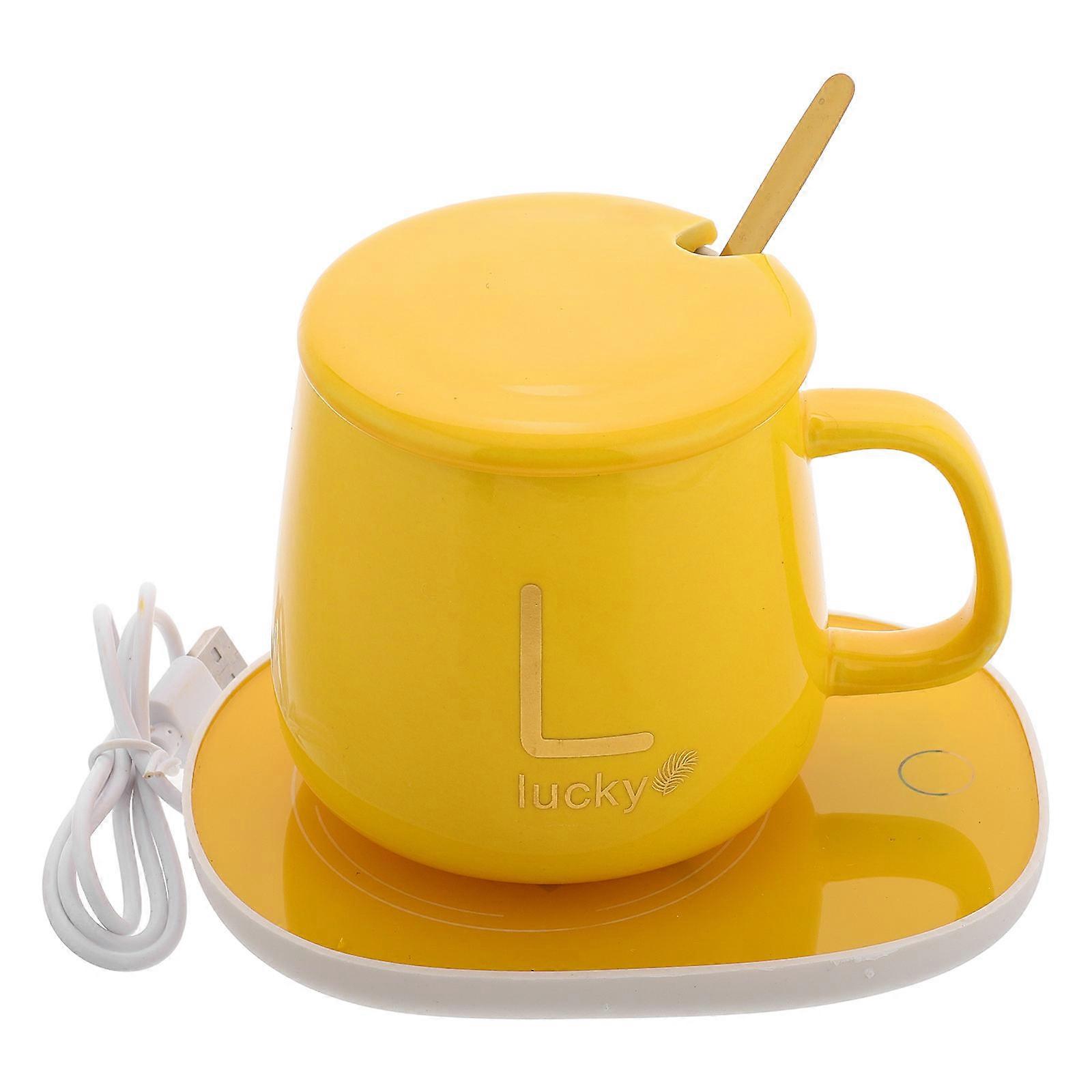Constant Temperature Ceramic Coffee Warmer USB Powered Mug and Coaster Set 1Set