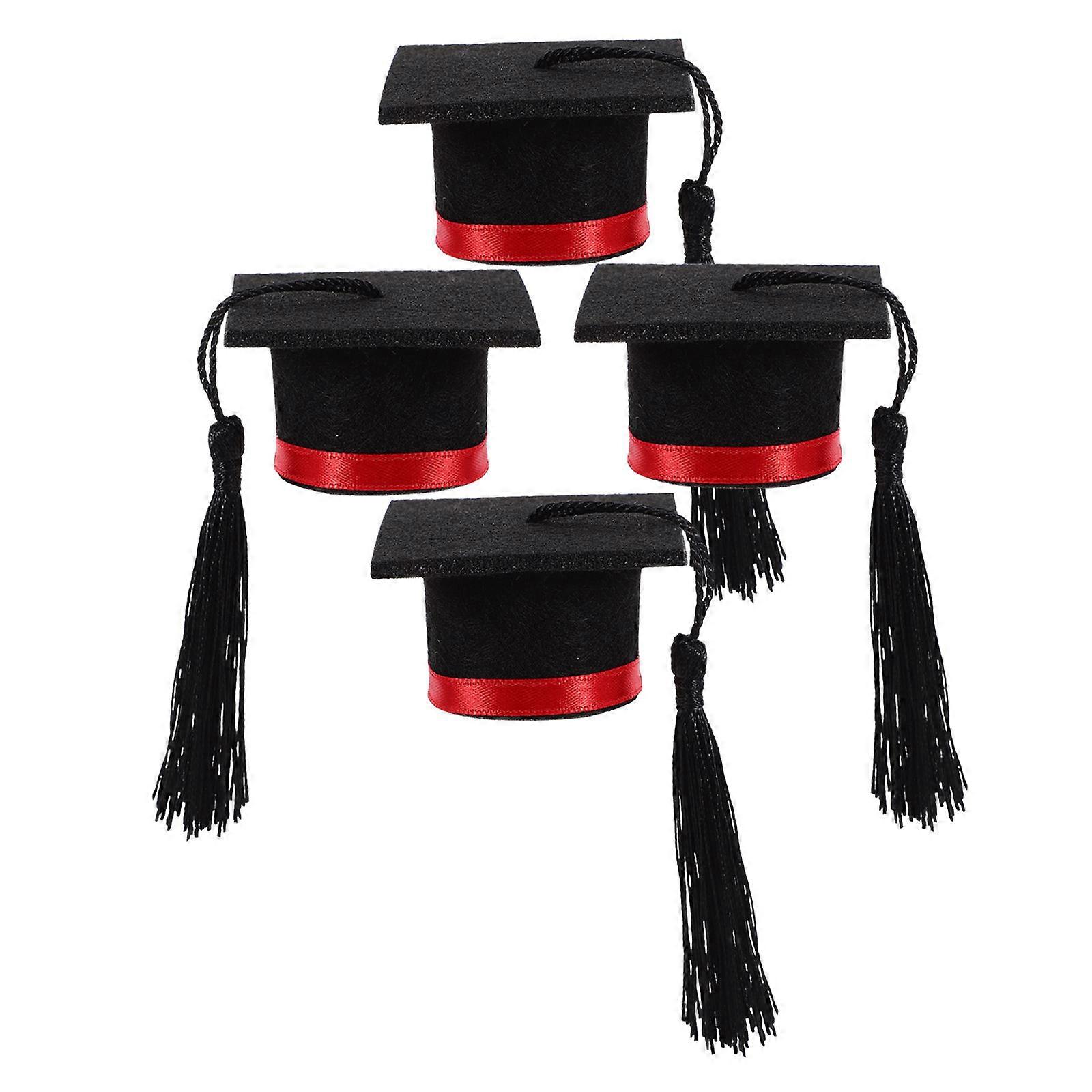 Doctoral Cap Decoration Mini Graduation Hats for 4Pcs Set