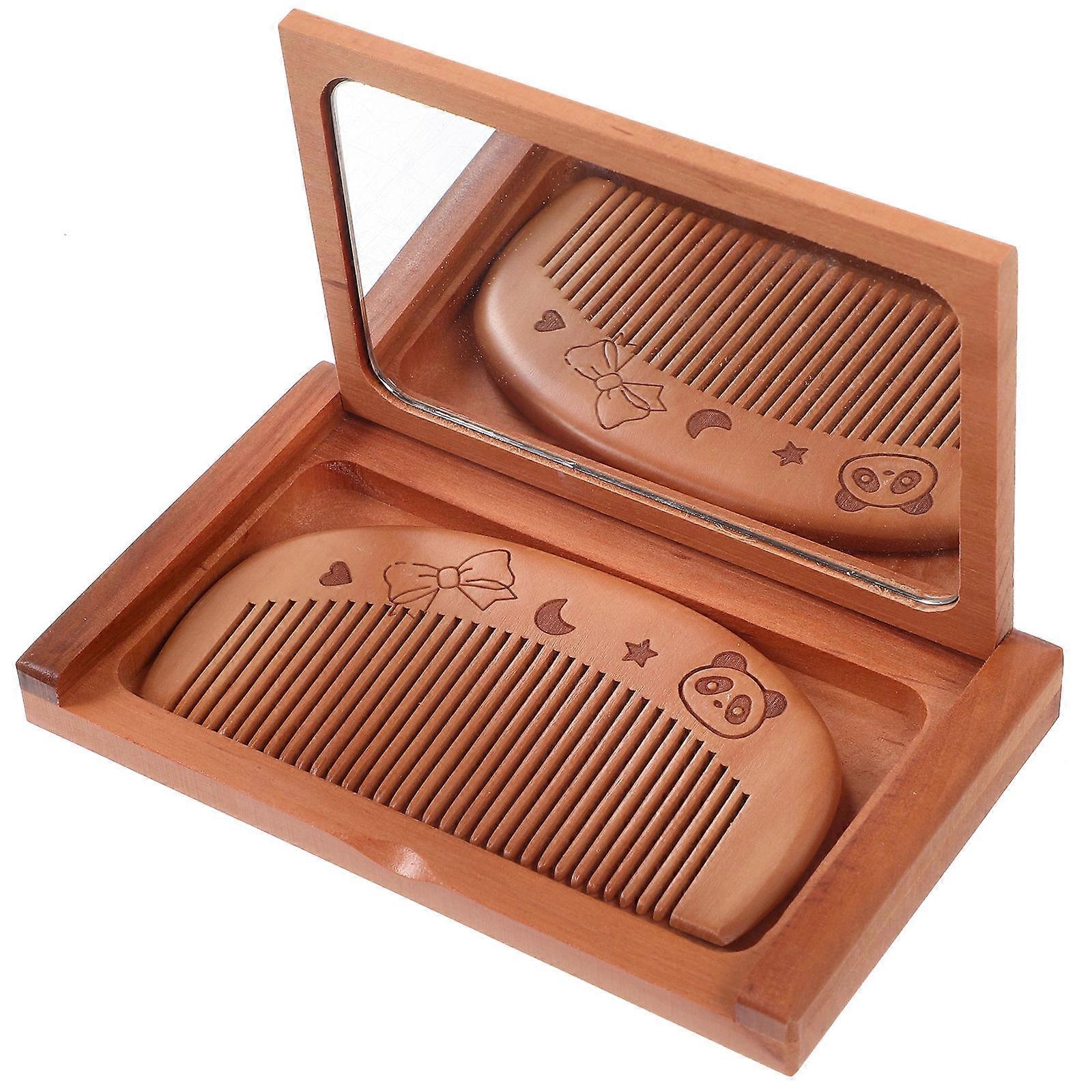 Mirror and Comb Set Foldable Travel Mirror for Daily Use 1Set